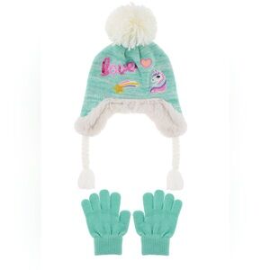 Unicorn Patches Hat & Glove Set